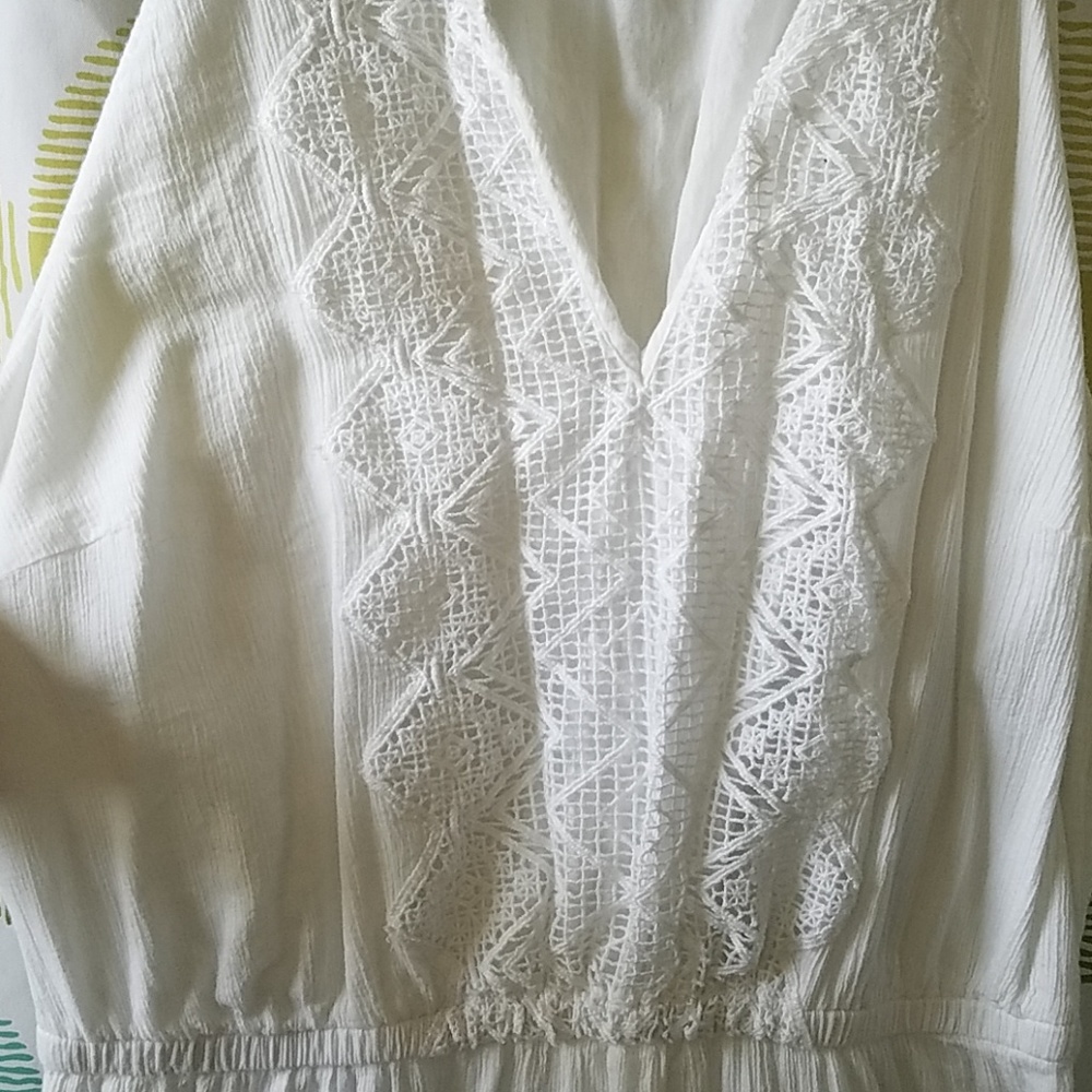 Long white cotton dress